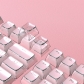 Jelly Pink 104+32 Keys OEM Profile PC Doubleshot Top Legends Keycaps Set for MX Keyboard